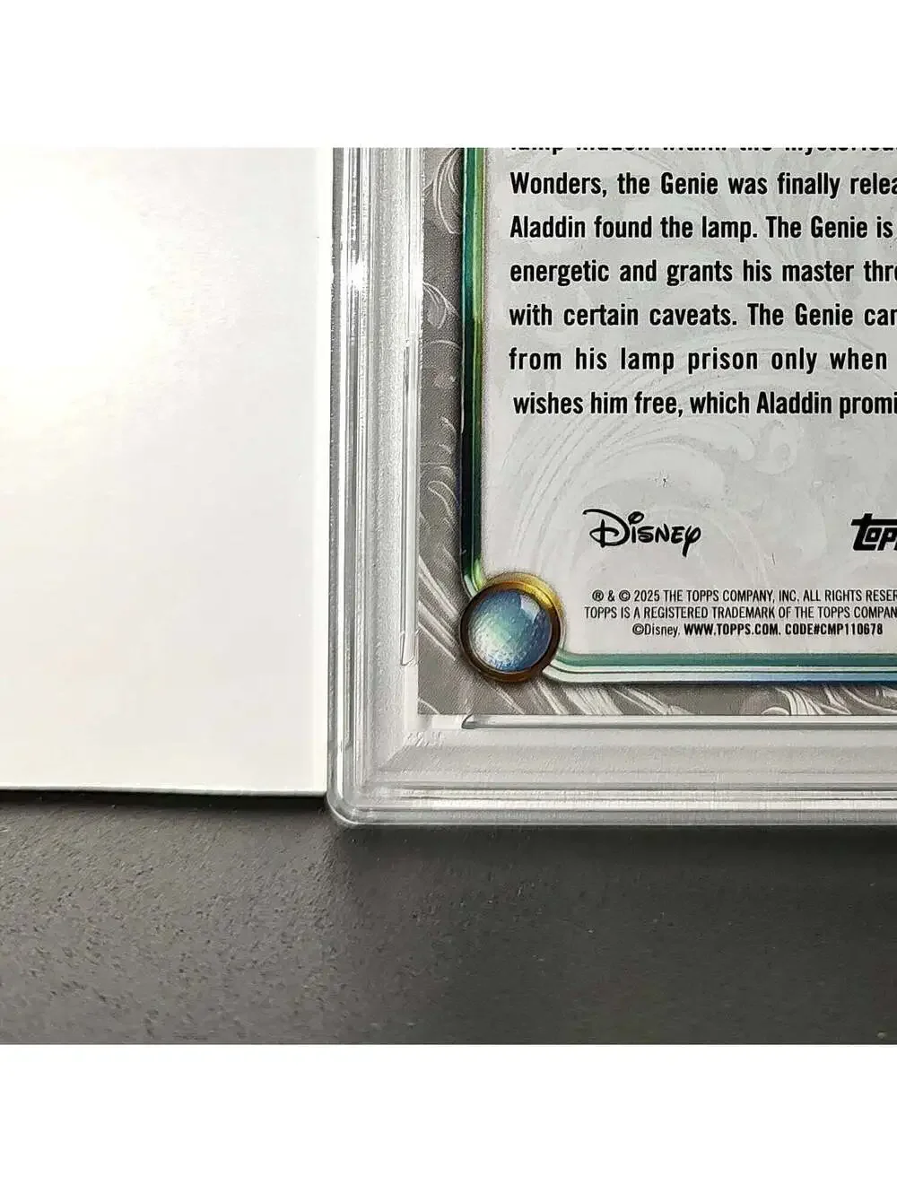 Genie 2025 Topps Disney Wonder #50 Winter Variant Card Aladdin PSA 9